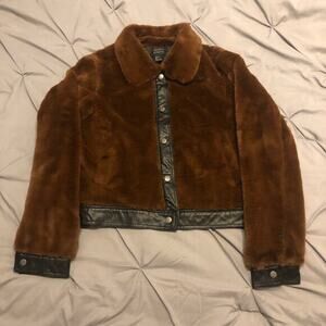 Forever 21 faux fur‎ girls jacket size L